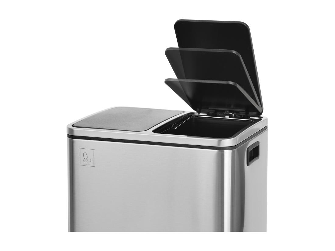 Vente Unique Poubelle De Tri 30L En Inox