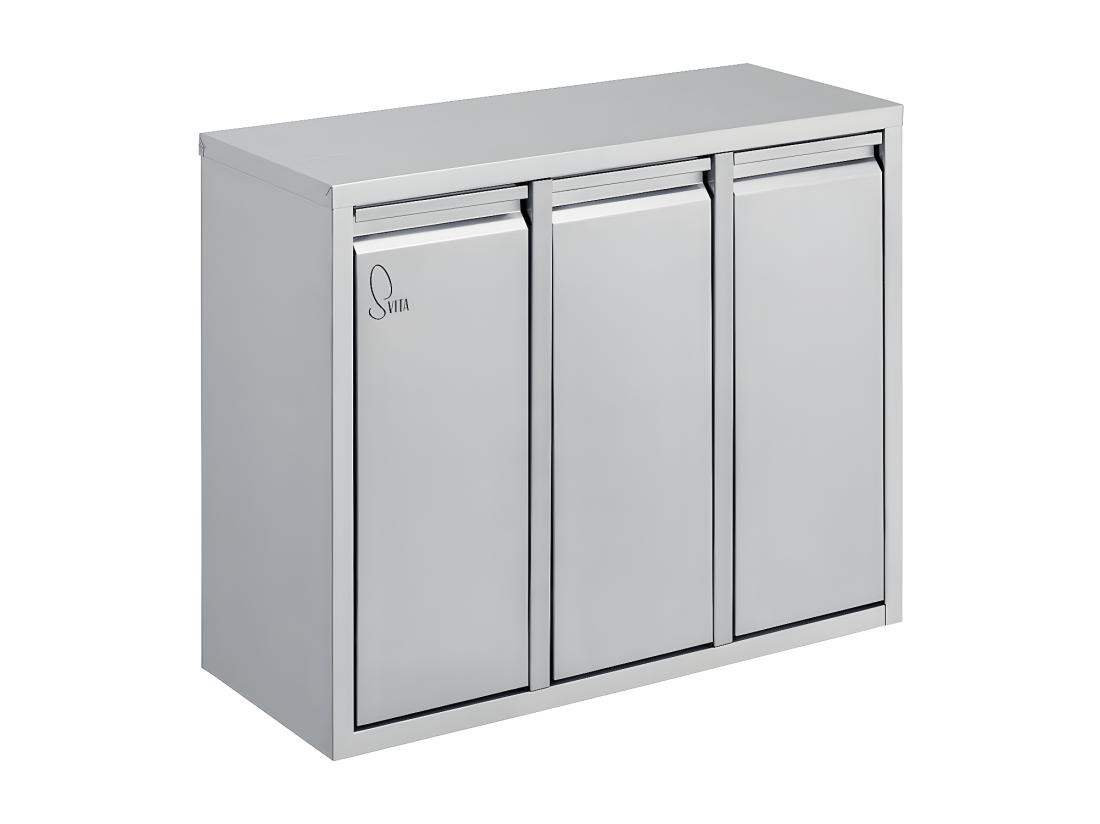 Vente Unique Poubelle De Tri 3x15L En Inox
