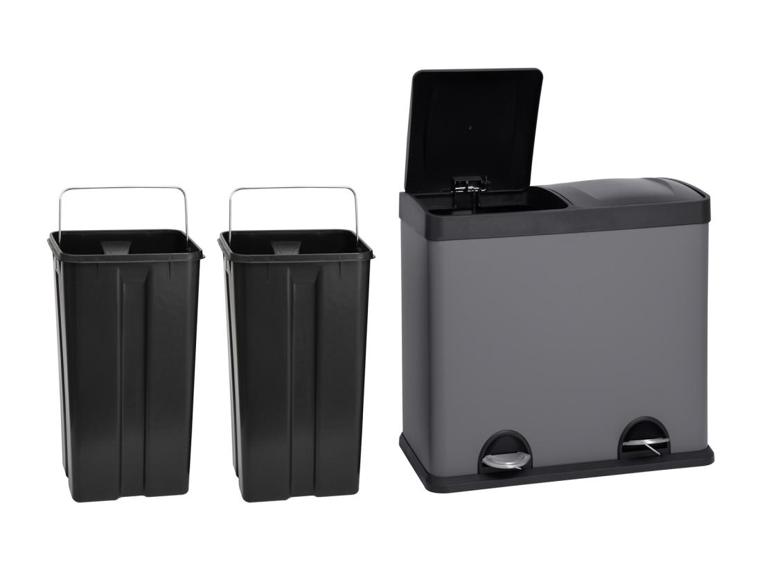 Vente Unique Poubelle De Tri 48L En Inox