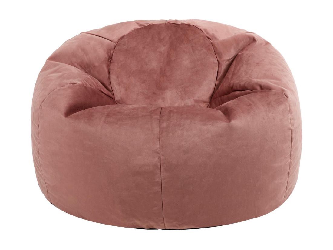 Vente Unique Pouf Classique Velours Rose - AURORA