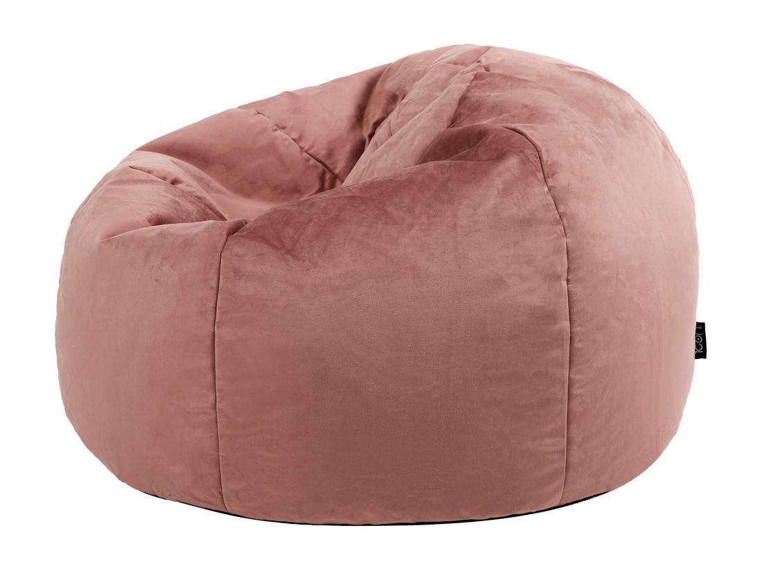 Vente Unique Pouf Classique Velours Rose - AURORA