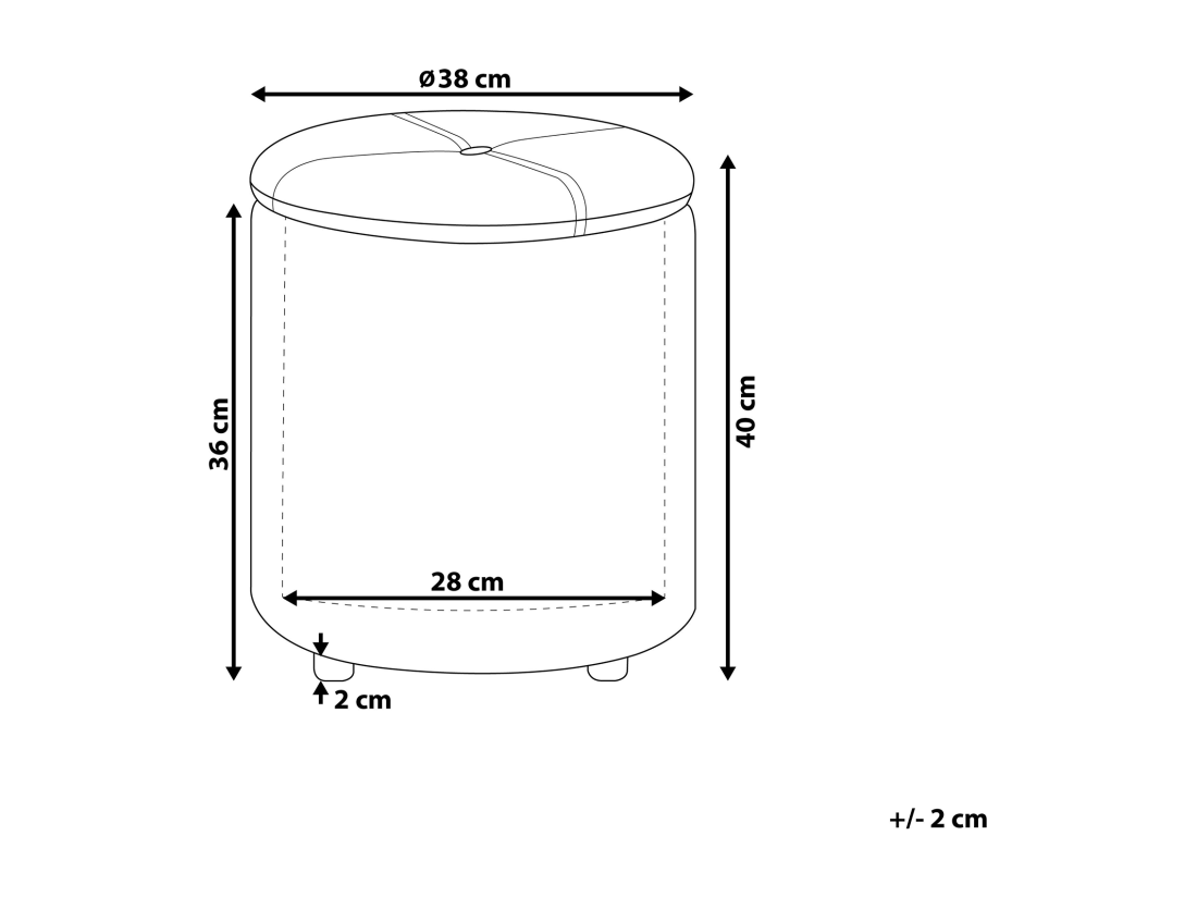 Vente Unique Pouf Coffre En Cuir PU Noir MARYLAND