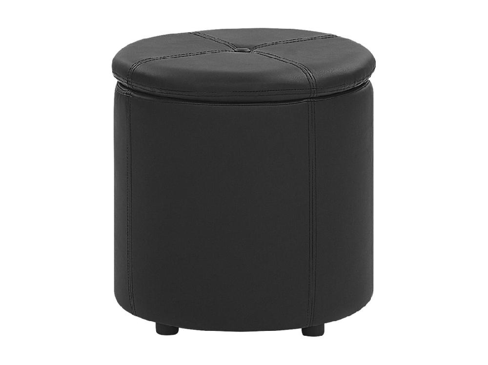 vente unique Pouf coffre en cuir PU noir MARYLAND