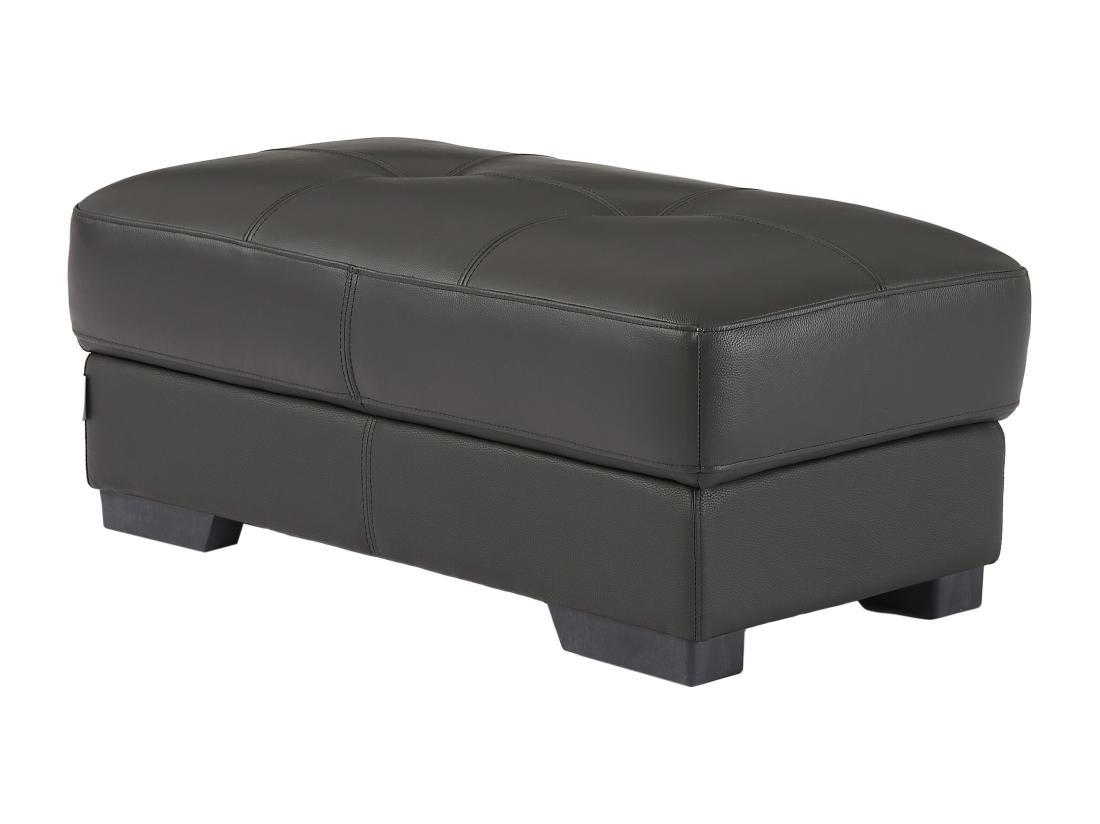 vente unique Pouf en cuir METROPOLITAN II - Noir