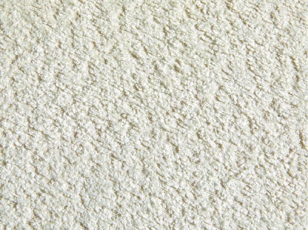 Vente Unique Pouf En Tissu Bouclette Blanc CONOMO