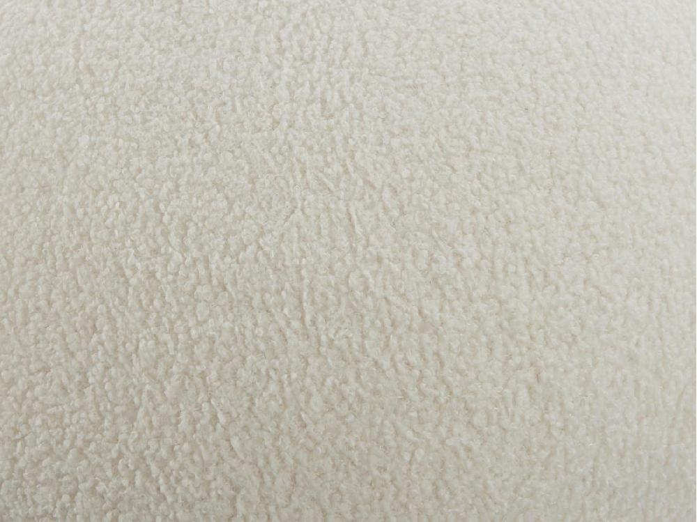 Vente Unique Pouf En Tissu Bouclette Blanc VALEZIO