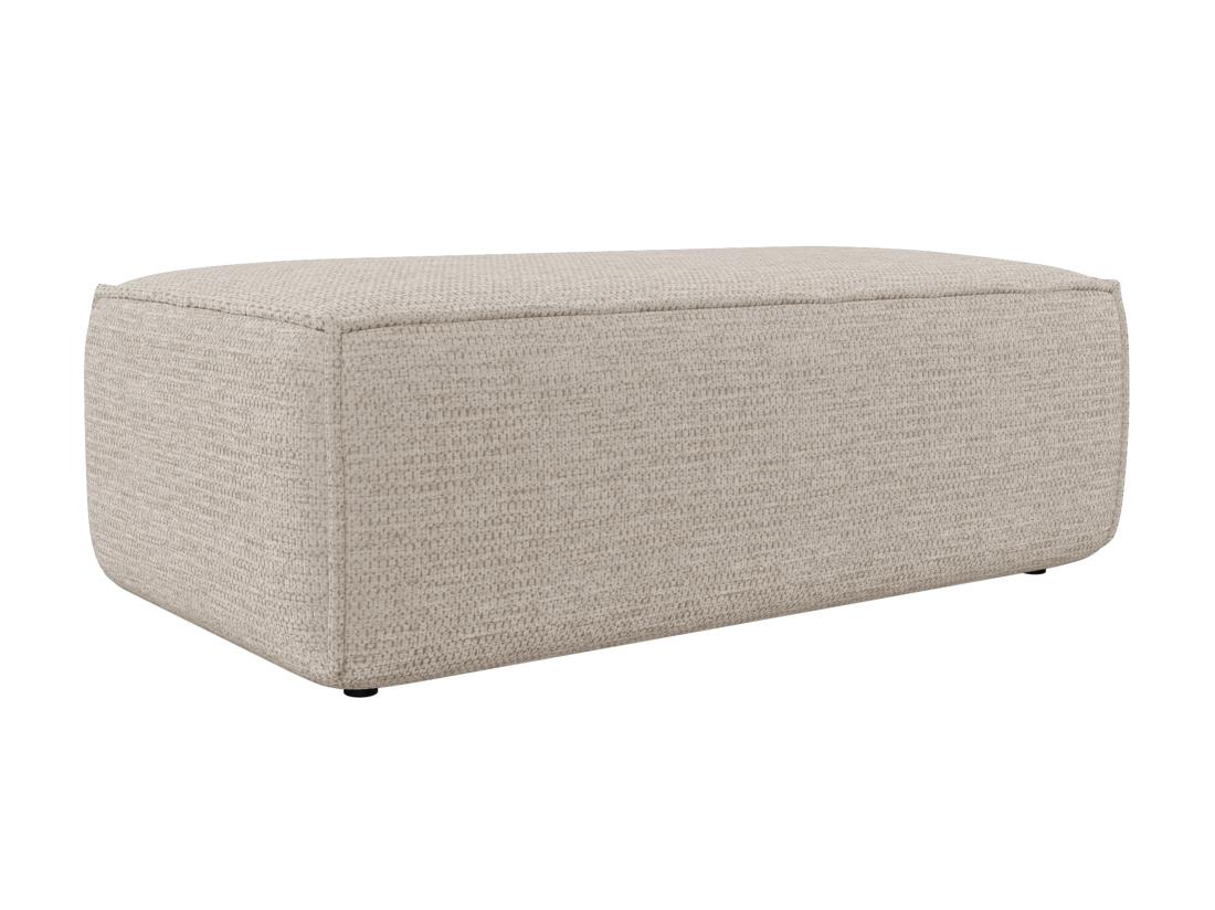 Vente Unique Pouf En Tissu Texturé Beige AMELIA
