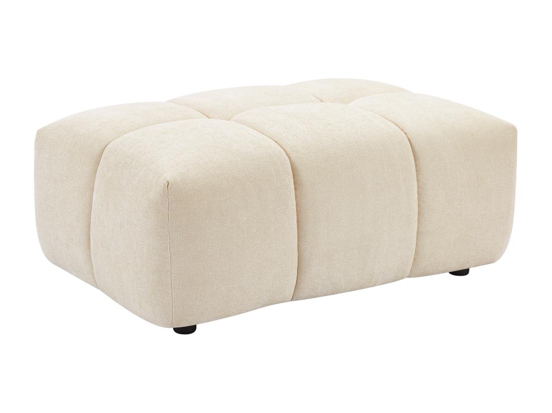 Vente Unique Pouf En Tissu Texturé Beige APOLIU