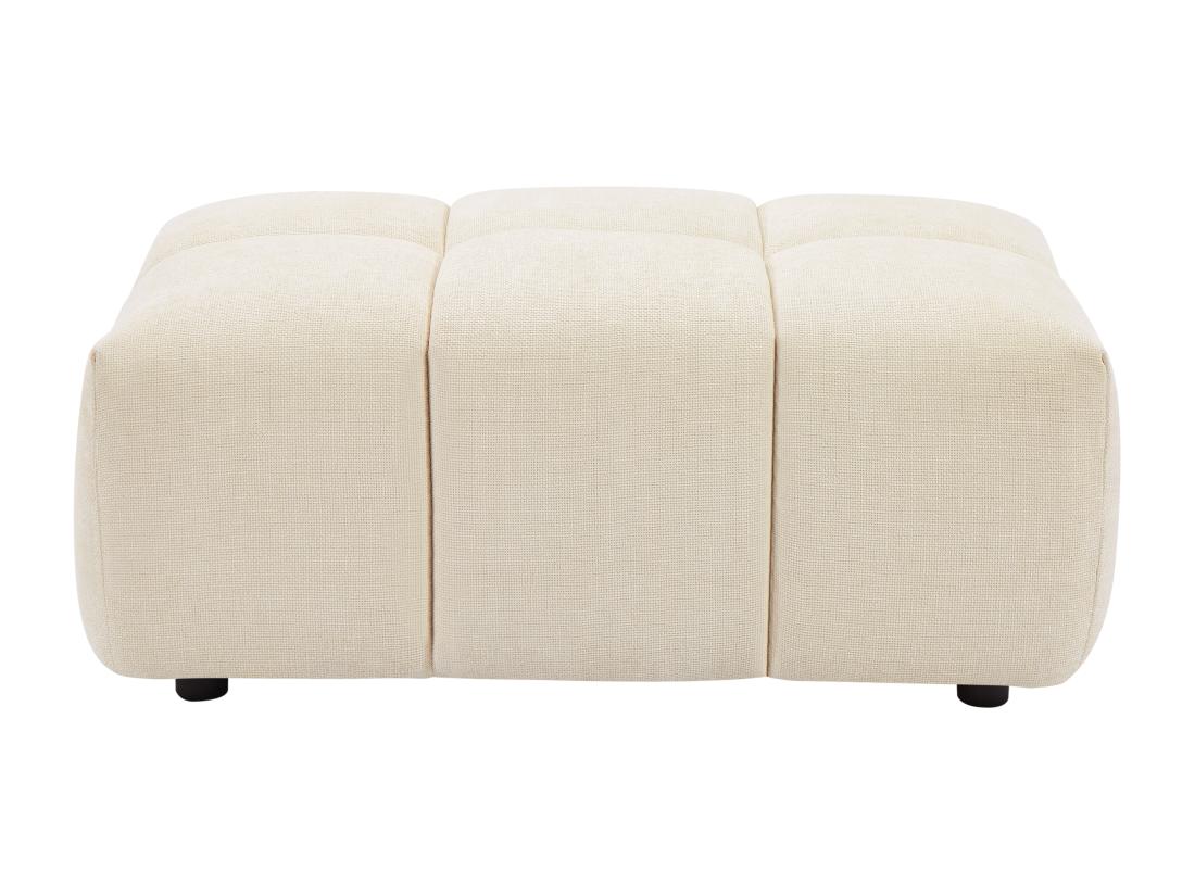 vente unique Pouf en tissu texturé beige APOLIU