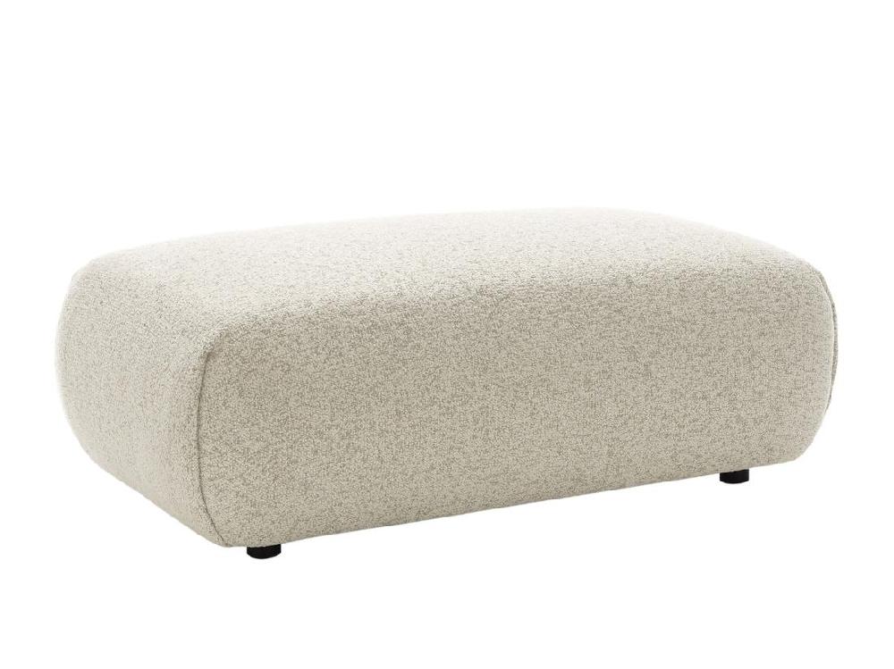 Vente Unique Pouf En Tissu Texturé Beige MONELIA