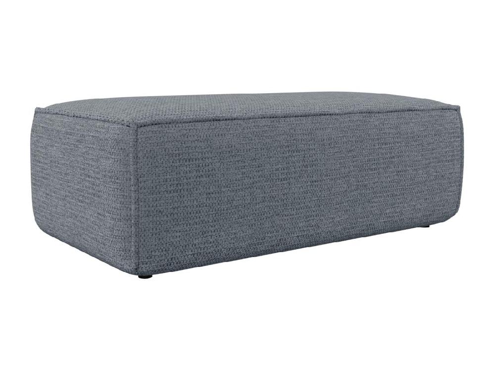 Vente Unique Pouf En Tissu Texturé Bleu AMELIA