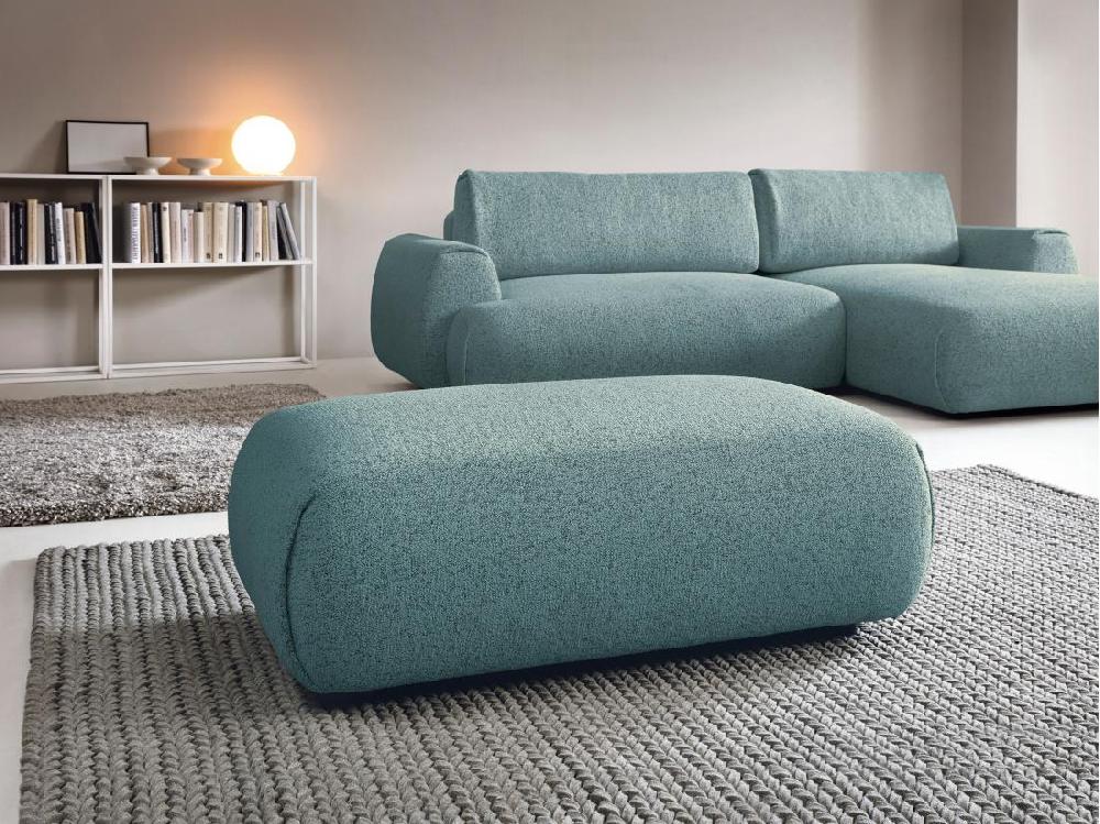 vente unique Pouf en tissu texturé bleu MONELIA