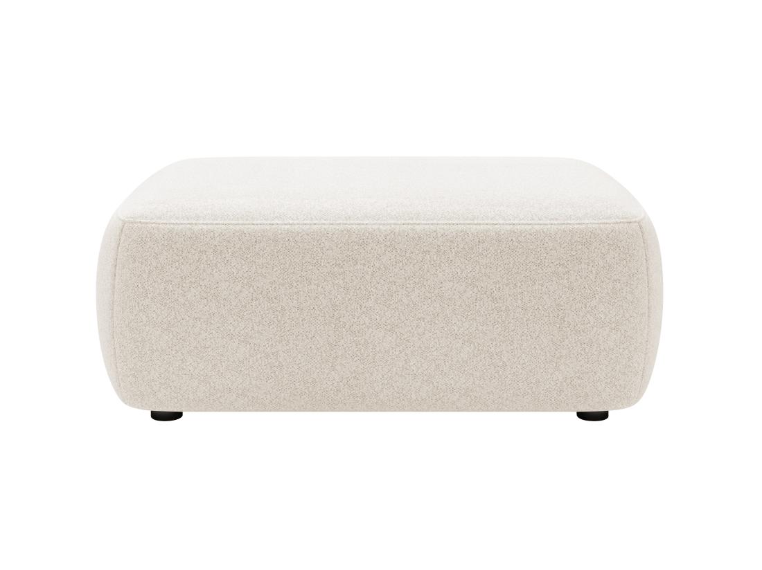 Vente Unique Pouf En Tissu Texturé Crème DAVISO