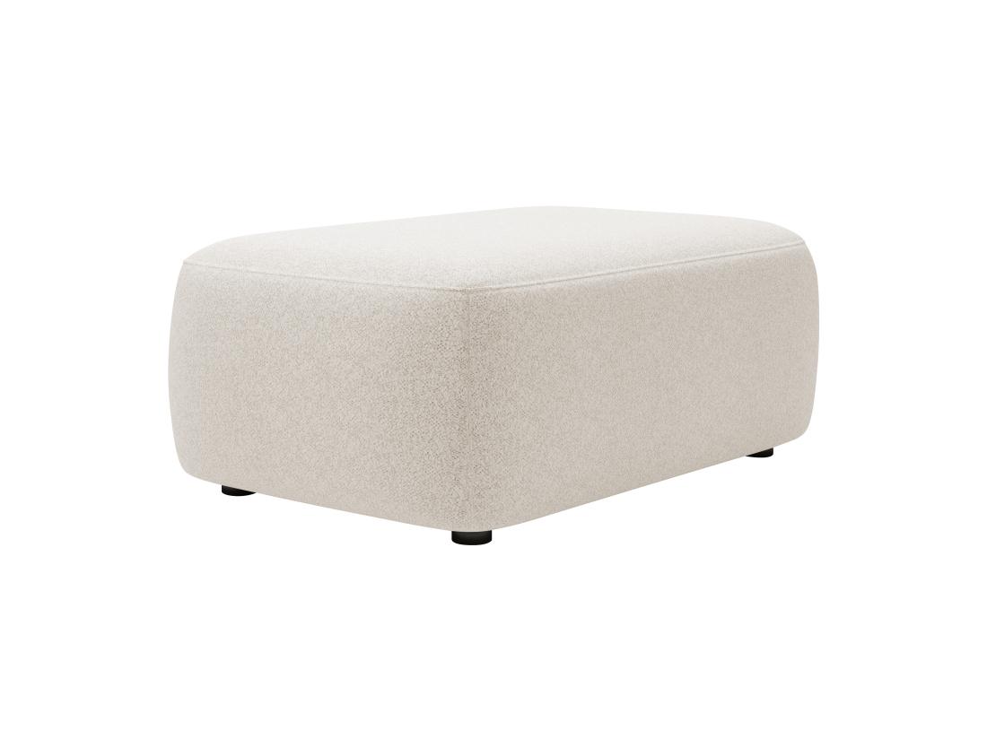 Vente Unique Pouf En Tissu Texturé Crème DAVISO