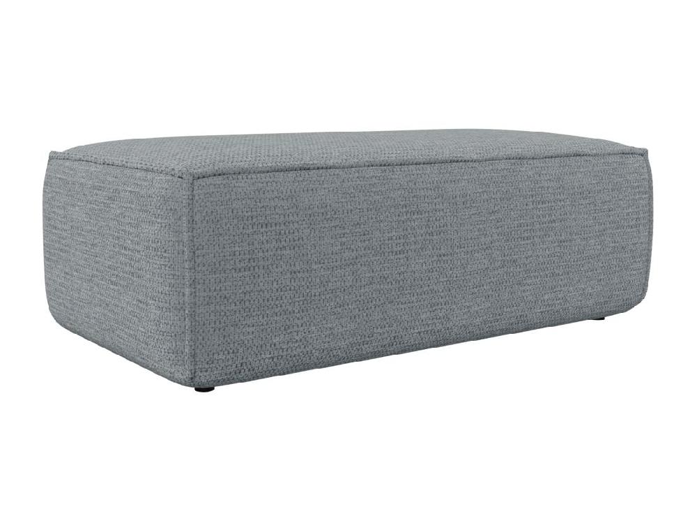 Vente Unique Pouf En Tissu Texturé Gris AMELIA