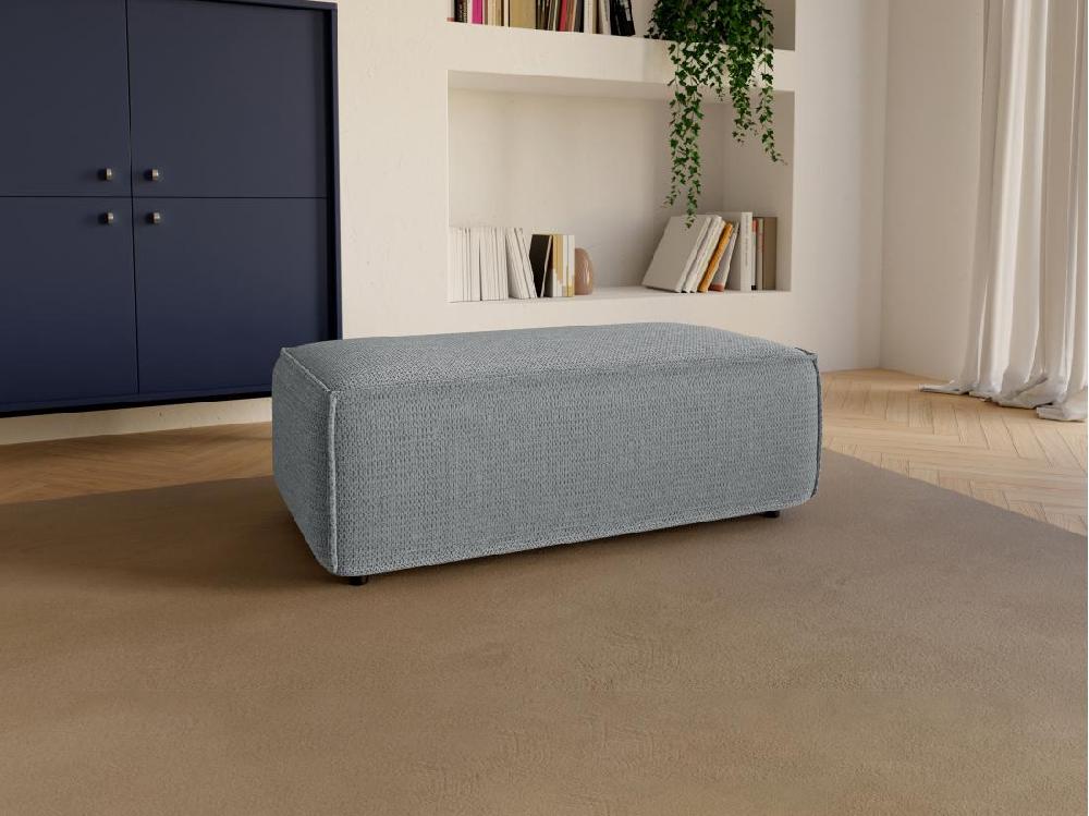 vente unique Pouf en tissu texturé gris AMELIA