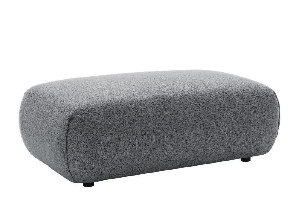 Vente Unique Pouf En Tissu Texturé Gris MONELIA