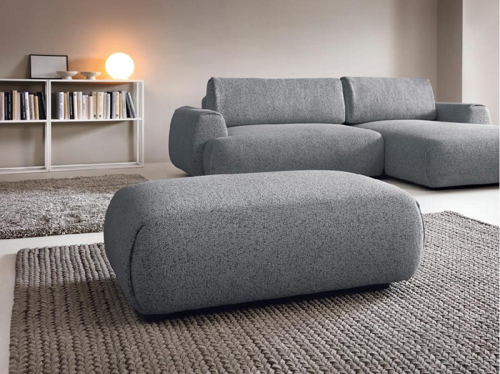 vente unique Pouf en tissu texturé gris MONELIA