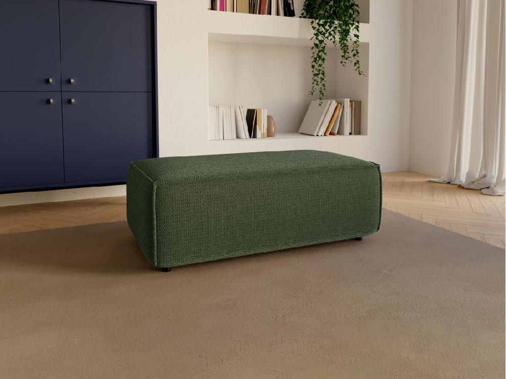 vente unique Pouf en tissu texturé vert AMELIA