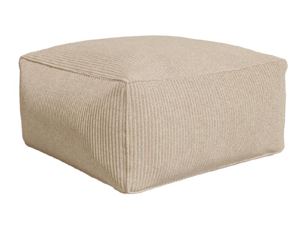 Vente Unique Pouf En Velours Côtelé Beige NOUMARA