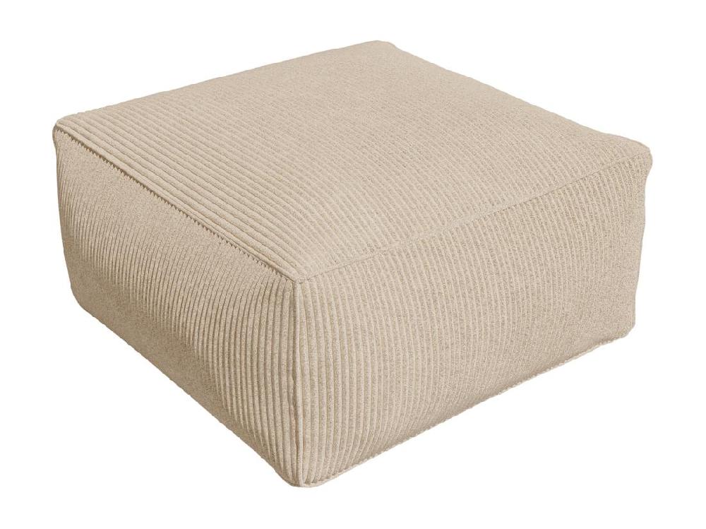 Vente Unique Pouf En Velours Côtelé Beige NOUMARA