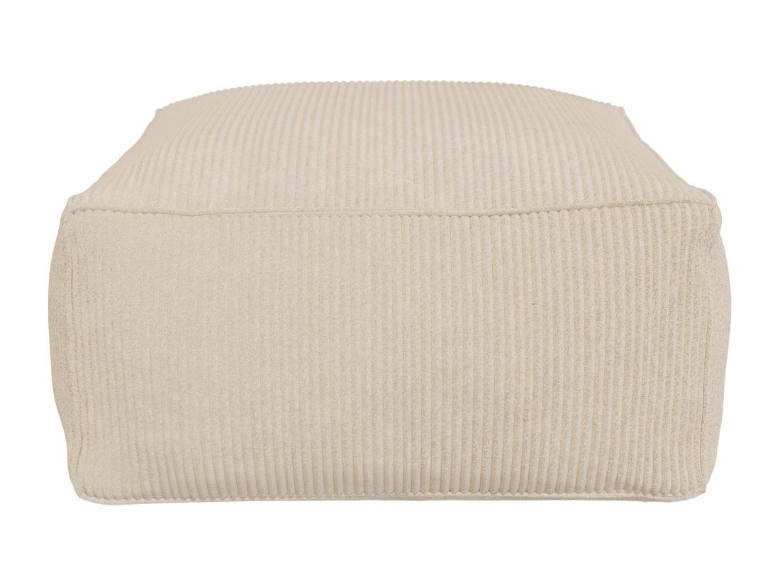 vente unique Pouf en velours côtelé beige NOUMARA