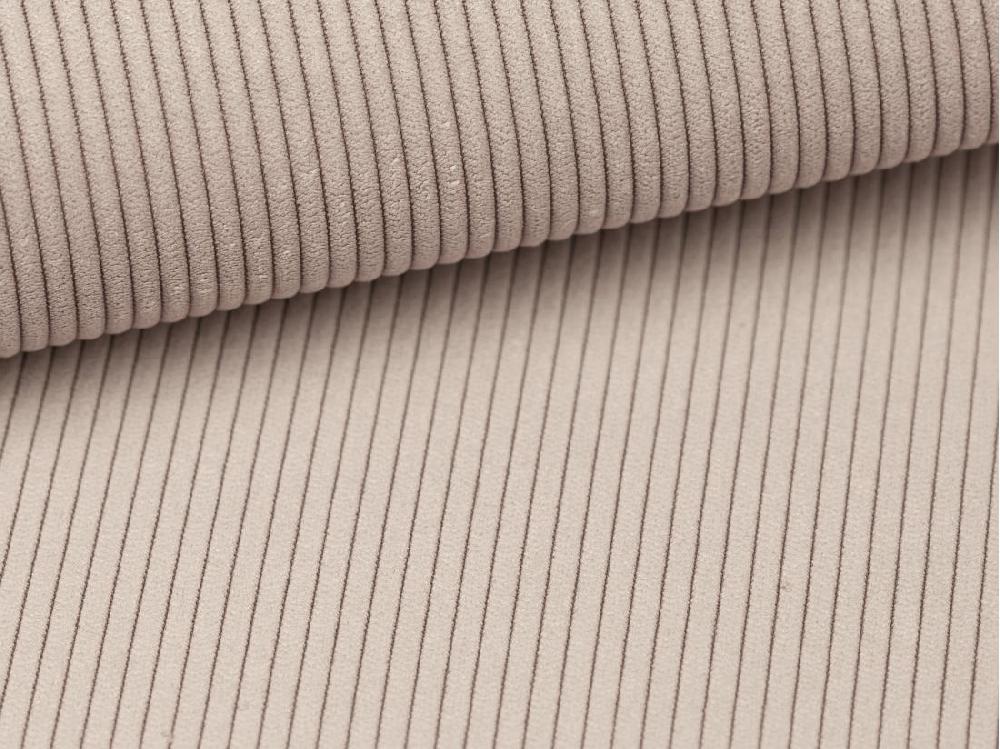 Vente Unique Pouf En Velours Côtelé Beige TEODORA