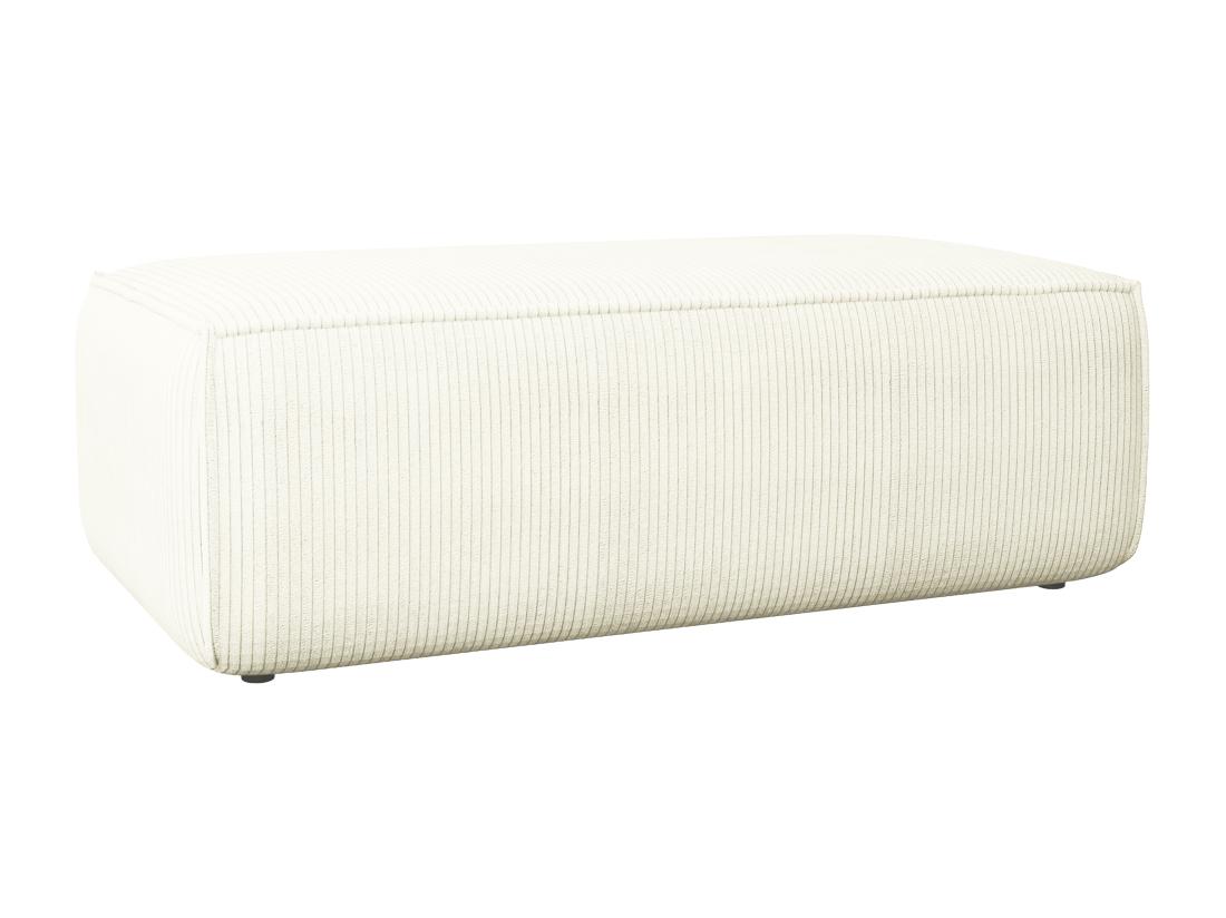Vente Unique Pouf En Velours Côtelé Blanc AMELIA
