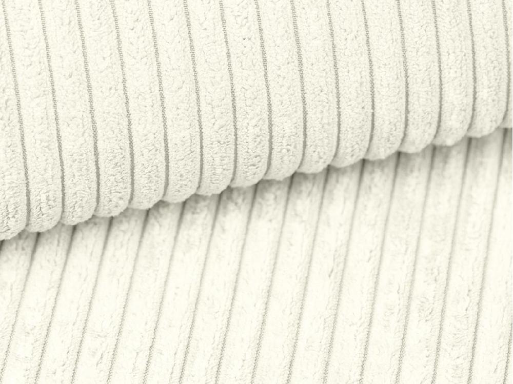 Vente Unique Pouf En Velours Côtelé Blanc AMELIA