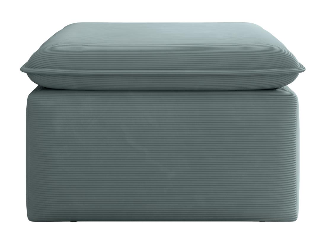 Vente Unique Pouf En Velours Côtelé Bleu TEODORA