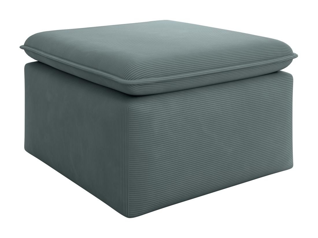 Vente Unique Pouf En Velours Côtelé Bleu TEODORA