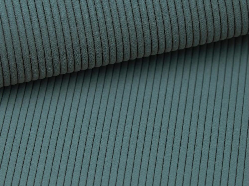 Vente Unique Pouf En Velours Côtelé Bleu TEODORA