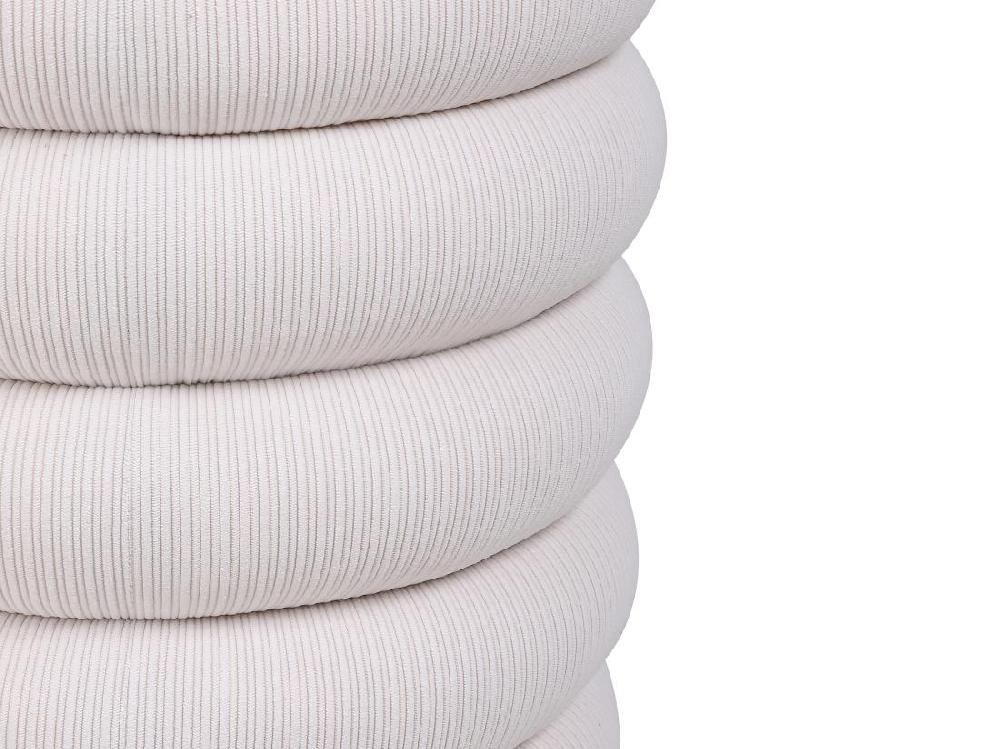 Vente Unique Pouf En Velours Côtelé Crème ECAMBI