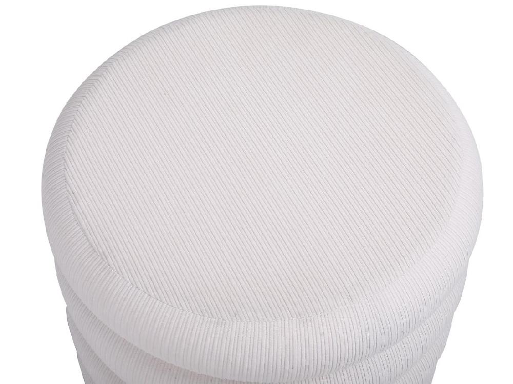 Vente Unique Pouf En Velours Côtelé Crème ECAMBI
