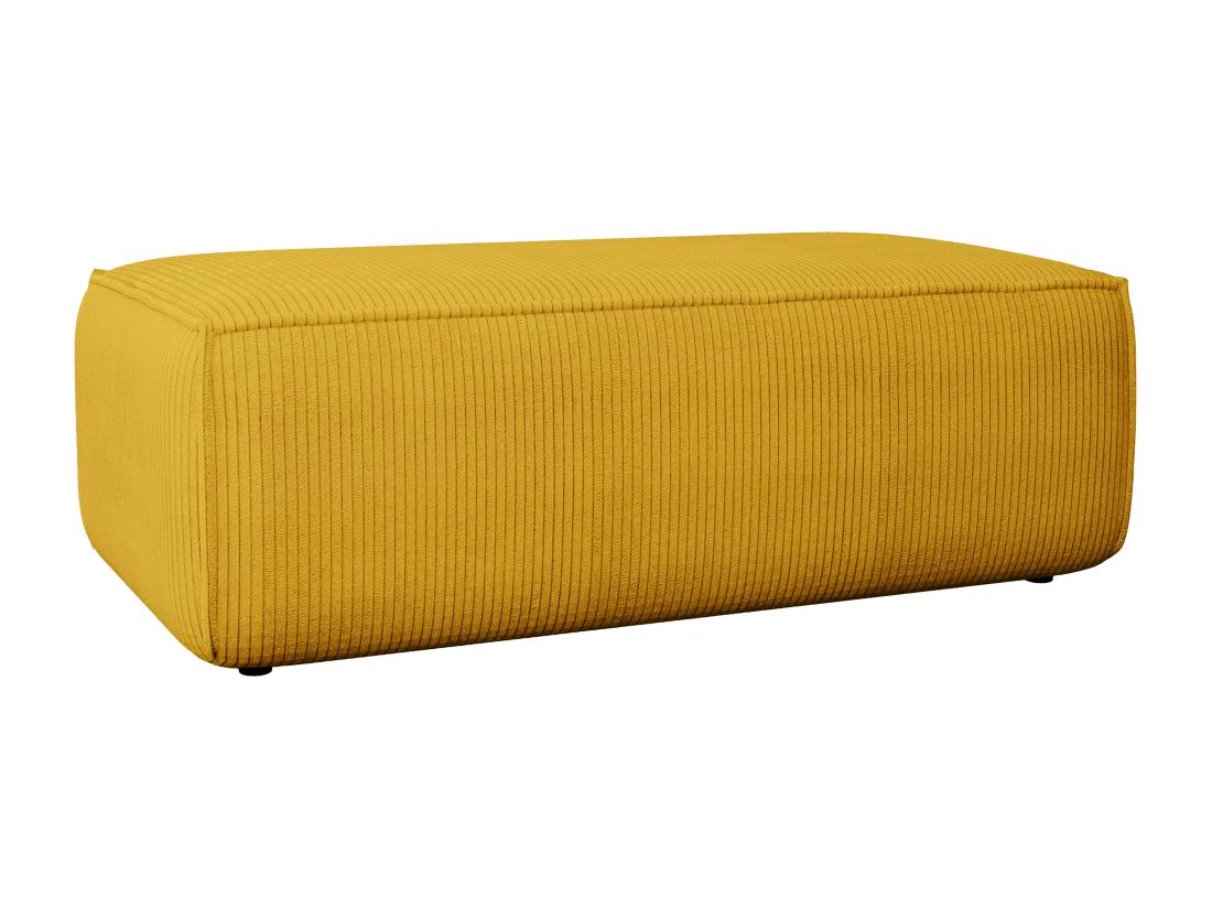 Vente Unique Pouf En Velours Côtelé Jaune AMELIA