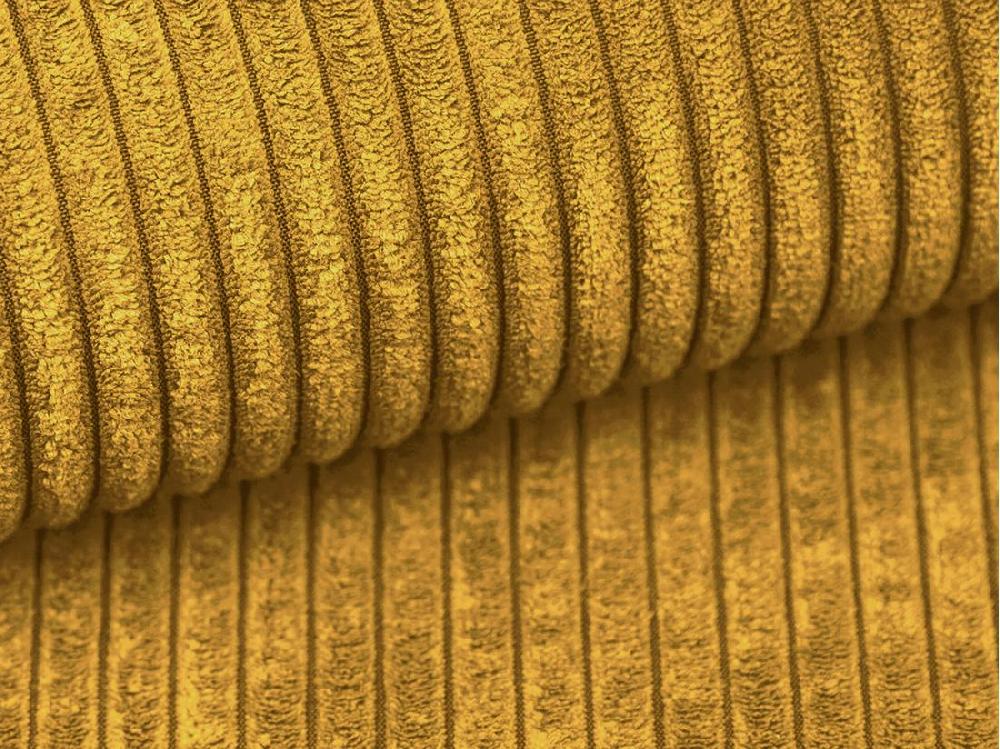 Vente Unique Pouf En Velours Côtelé Jaune AMELIA