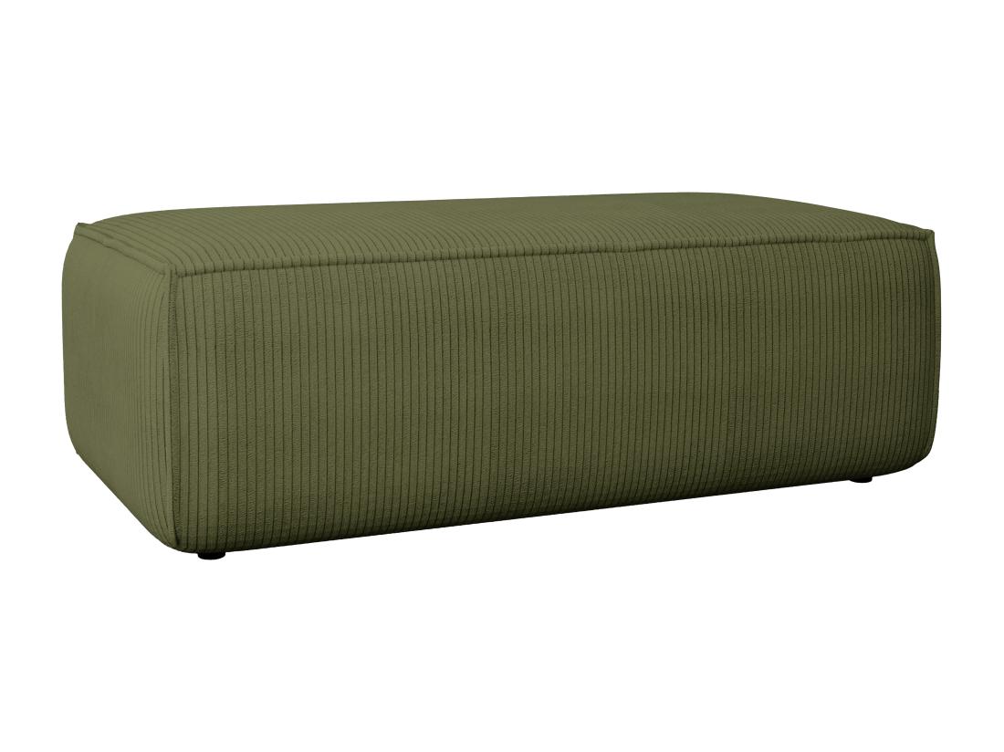 Vente Unique Pouf En Velours Côtelé Kaki AMELIA