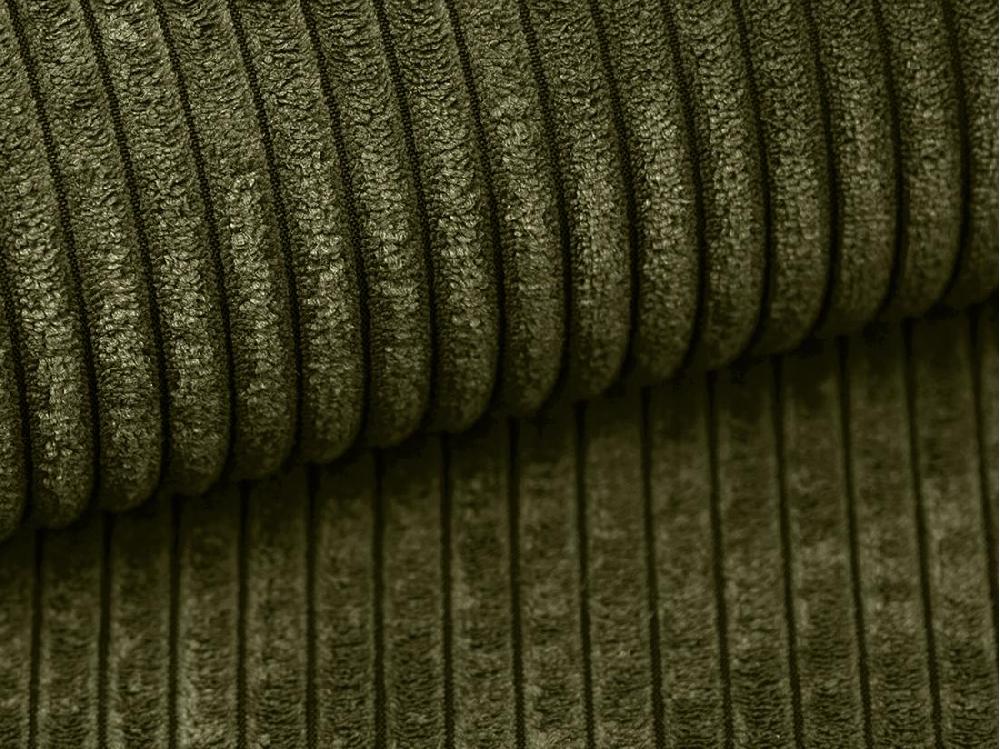 Vente Unique Pouf En Velours Côtelé Kaki AMELIA