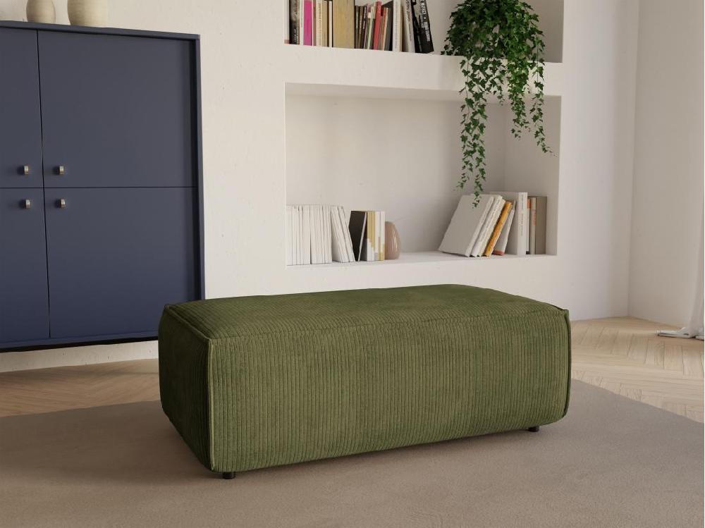 vente unique Pouf en velours côtelé kaki AMELIA