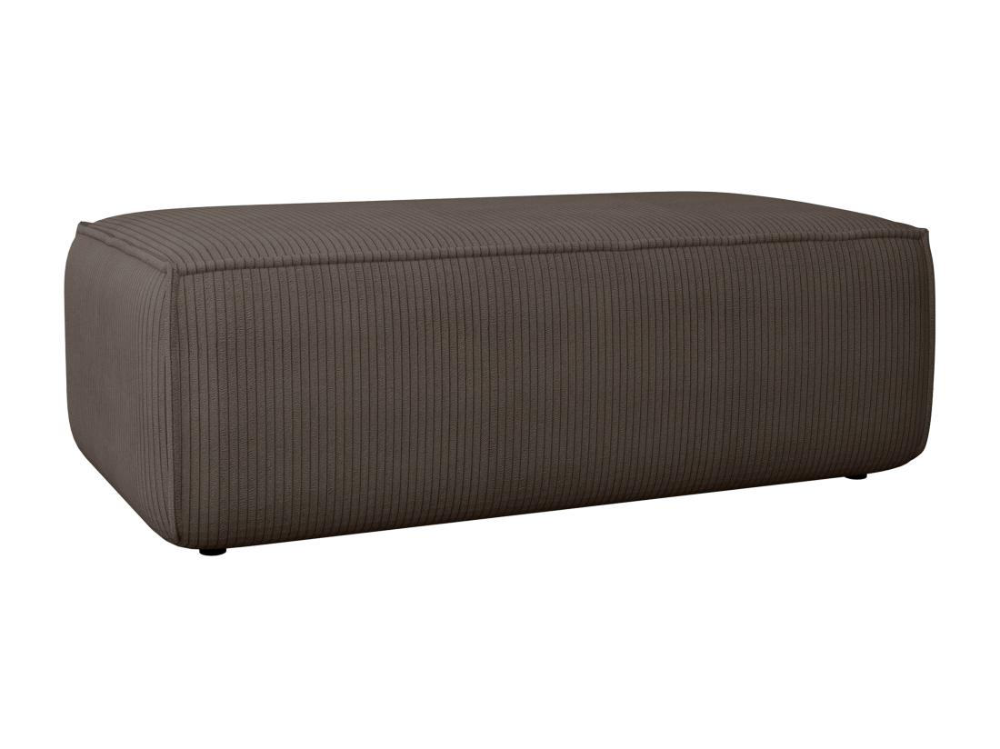 Vente Unique Pouf En Velours Côtelé Marron AMELIA