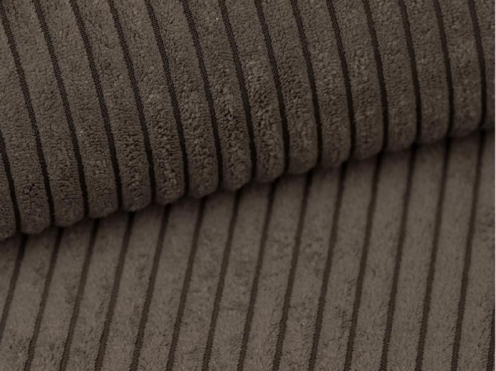 Vente Unique Pouf En Velours Côtelé Marron AMELIA