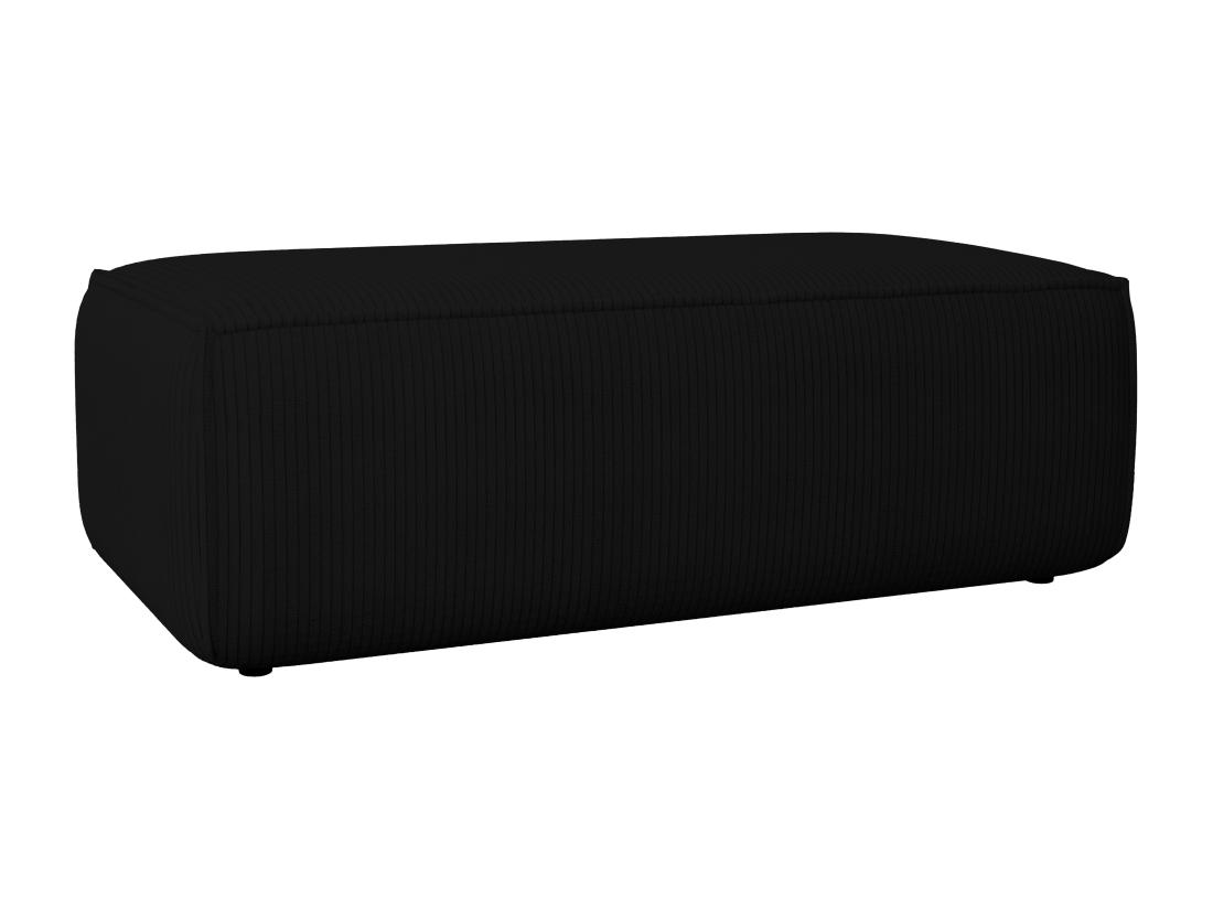 Vente Unique Pouf En Velours Côtelé Noir AMELIA
