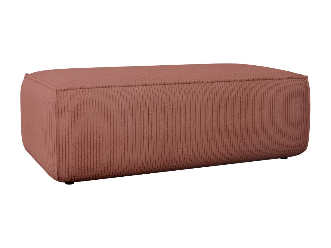 Vente Unique Pouf En Velours Côtelé Rose AMELIA