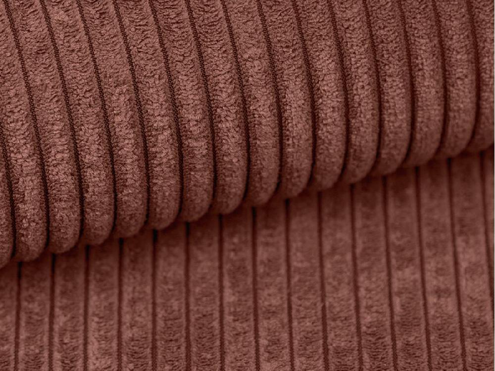 Vente Unique Pouf En Velours Côtelé Rose AMELIA