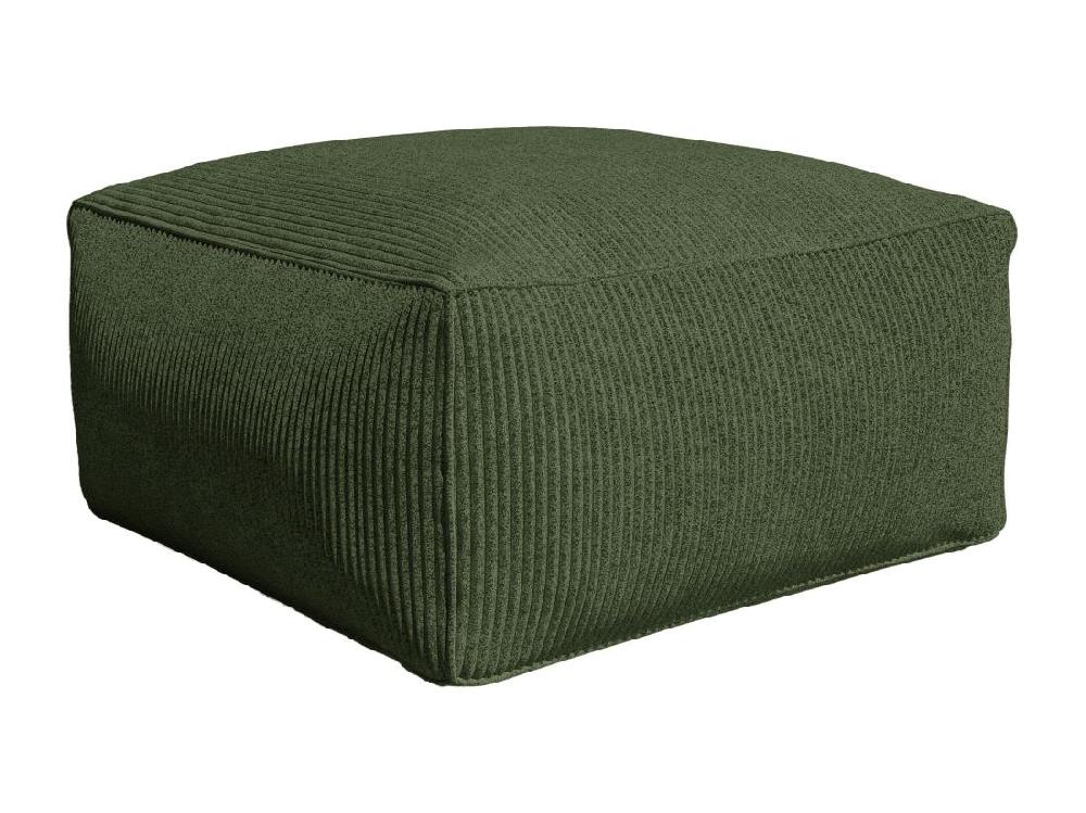 Vente Unique Pouf En Velours Côtelé Vert NOUMARA