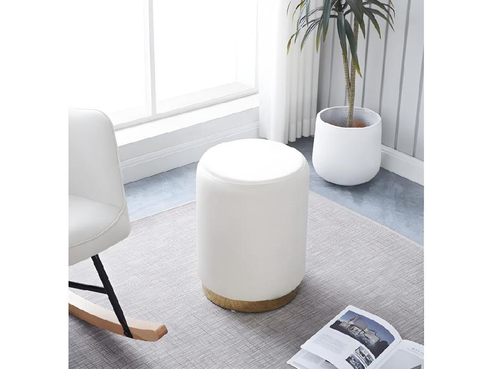Vente Unique Pouf En Velours "Lorraine" - Beige