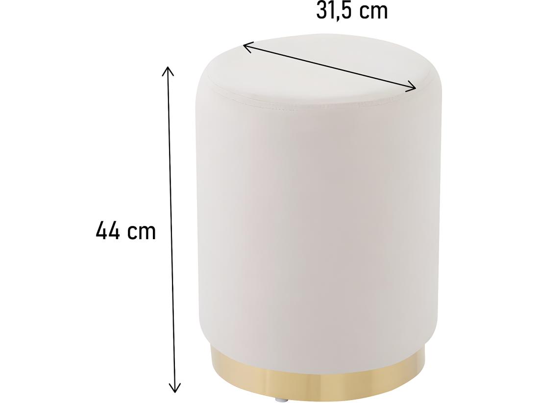 Vente Unique Pouf En Velours "Lorraine" - Beige