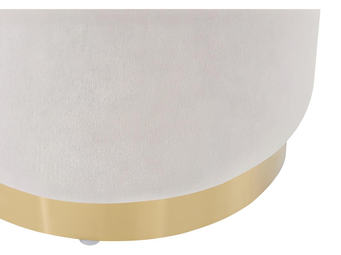 Vente Unique Pouf En Velours "Lorraine" - Beige