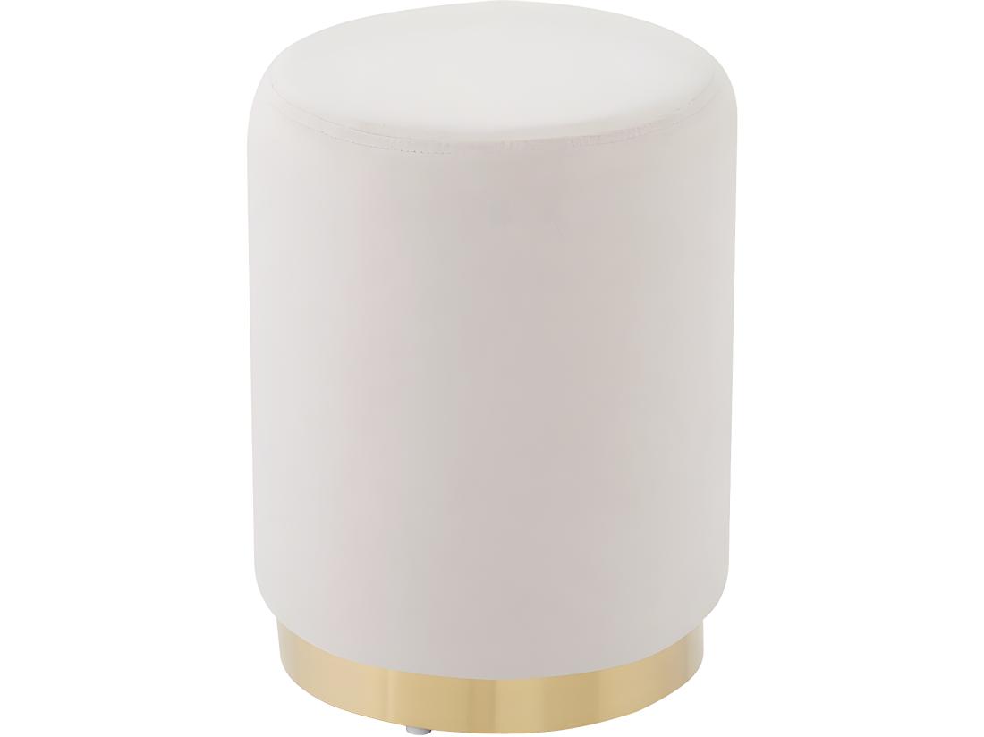 vente unique Pouf en velours "Lorraine" - Beige
