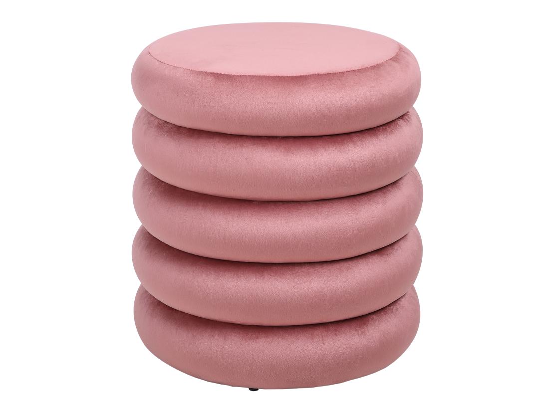 Vente Unique Pouf En Velours Rose ECAMBI